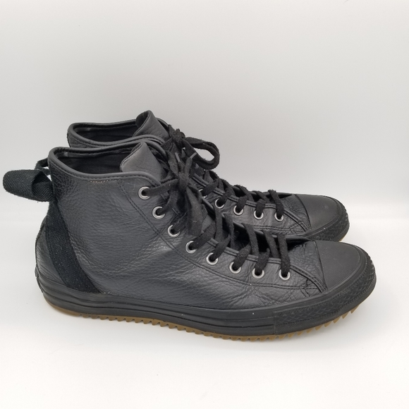 Converse Chuck Taylor All Star Hi Hollis Leather Mens Sneakers Black Size 13